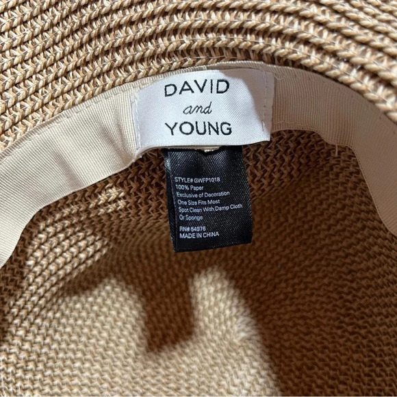 DAVID & YOUNG ~ Tan Paper ‘Beach Bum’ Beach Hat Gold Font - Picture 5 of 5